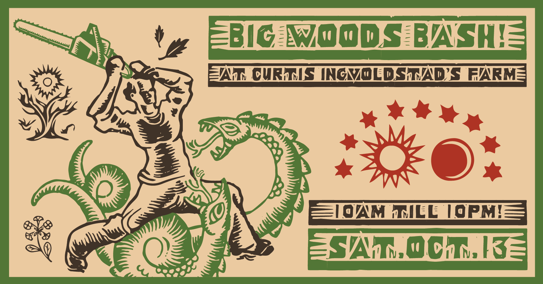 big woods bash event poster