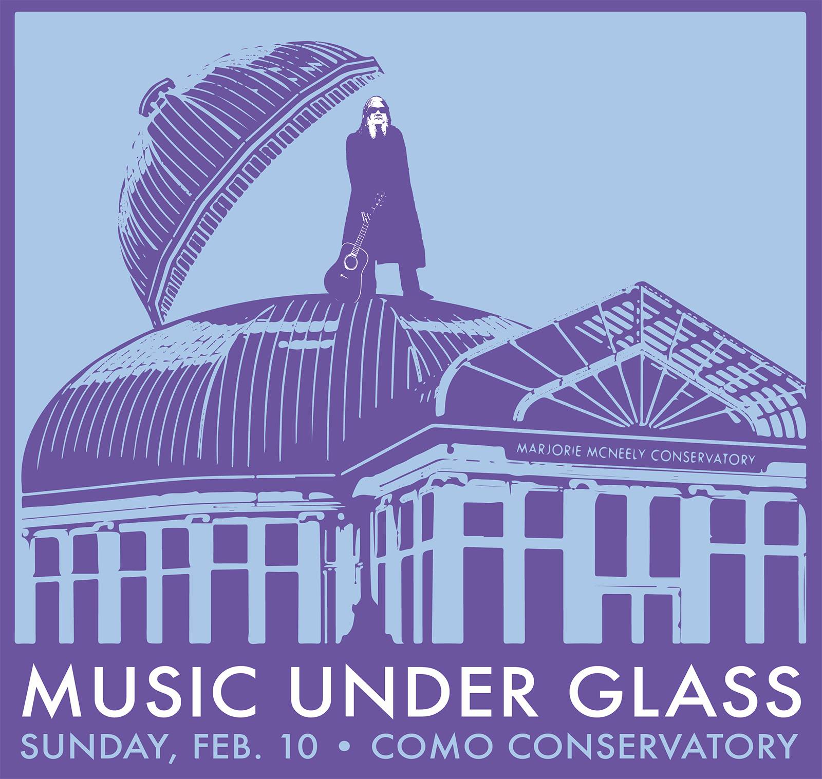 promotional image for music under glass series, Feb 10 at Como Zoo Conservatory
